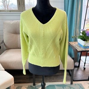 Tahari bright yellow-green sweater, size small; like new.  Worn once.